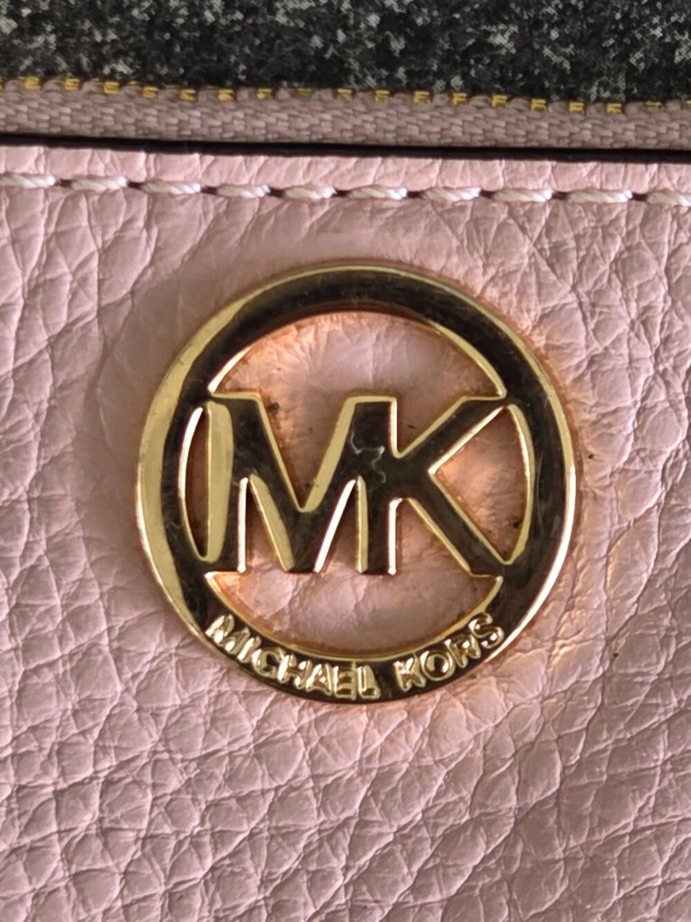 Michael Kors Pebble Leather Jet Set Travel Coin Wristlet Wallet LIGHT PINK - Picture 2 of 6